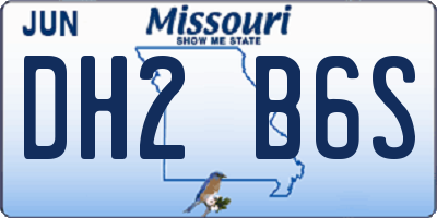MO license plate DH2B6S