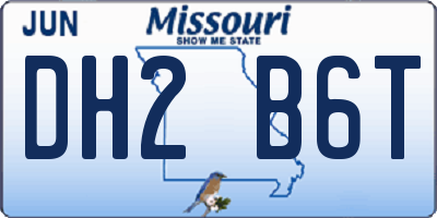 MO license plate DH2B6T