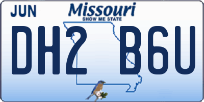 MO license plate DH2B6U