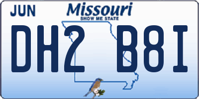 MO license plate DH2B8I