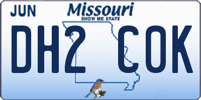 MO license plate DH2C0K