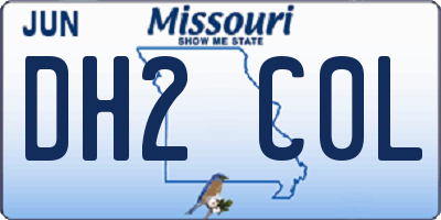 MO license plate DH2C0L
