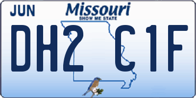 MO license plate DH2C1F
