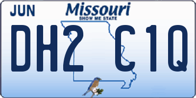 MO license plate DH2C1Q