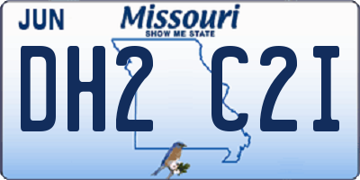 MO license plate DH2C2I
