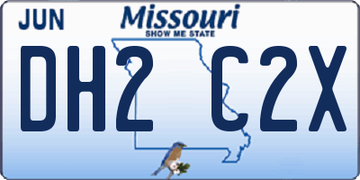 MO license plate DH2C2X