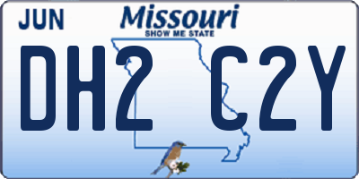 MO license plate DH2C2Y