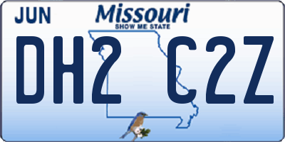 MO license plate DH2C2Z