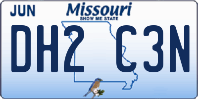 MO license plate DH2C3N