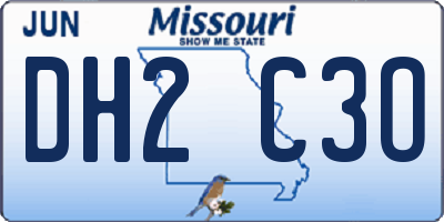 MO license plate DH2C3O
