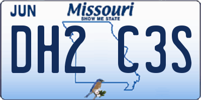 MO license plate DH2C3S