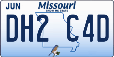 MO license plate DH2C4D