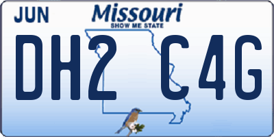 MO license plate DH2C4G
