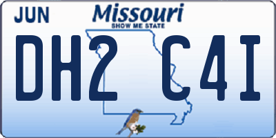 MO license plate DH2C4I