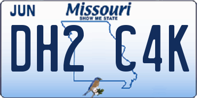MO license plate DH2C4K