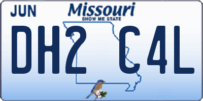 MO license plate DH2C4L