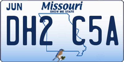 MO license plate DH2C5A