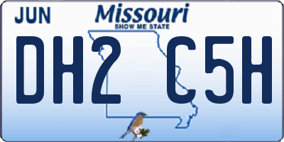 MO license plate DH2C5H