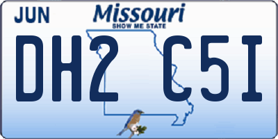 MO license plate DH2C5I