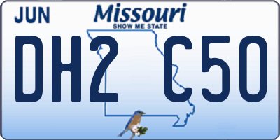 MO license plate DH2C5O