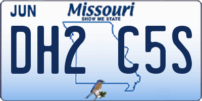 MO license plate DH2C5S