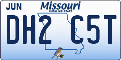 MO license plate DH2C5T