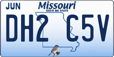 MO license plate DH2C5V