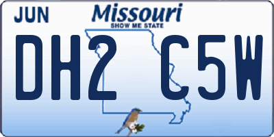 MO license plate DH2C5W