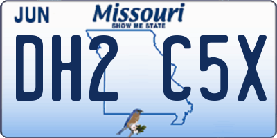MO license plate DH2C5X
