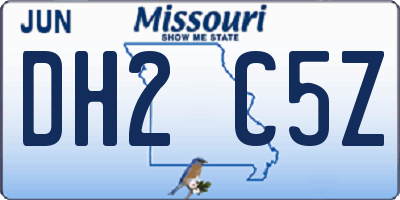 MO license plate DH2C5Z