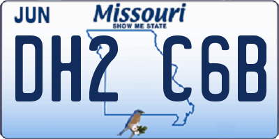 MO license plate DH2C6B