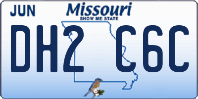 MO license plate DH2C6C