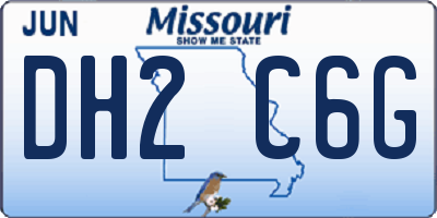 MO license plate DH2C6G