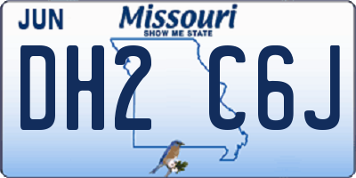 MO license plate DH2C6J