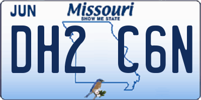 MO license plate DH2C6N