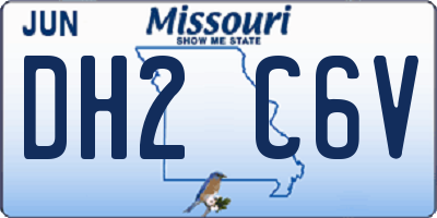 MO license plate DH2C6V
