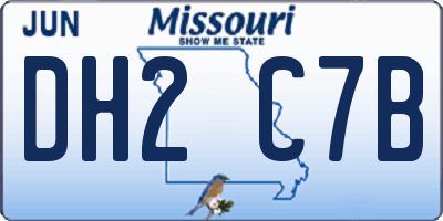 MO license plate DH2C7B