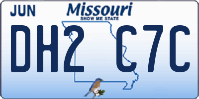 MO license plate DH2C7C