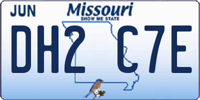 MO license plate DH2C7E