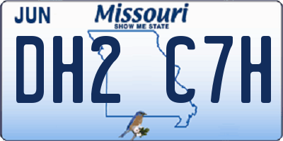 MO license plate DH2C7H