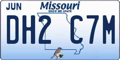 MO license plate DH2C7M