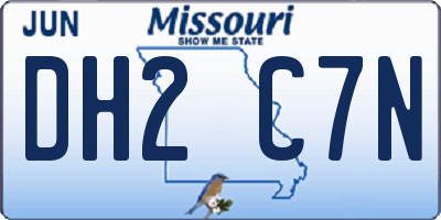 MO license plate DH2C7N