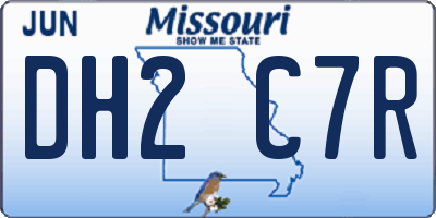 MO license plate DH2C7R