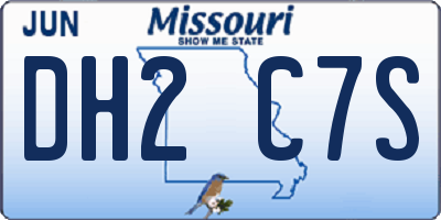 MO license plate DH2C7S