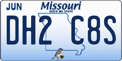 MO license plate DH2C8S