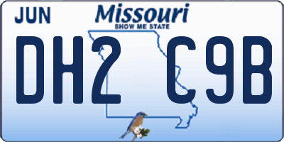 MO license plate DH2C9B