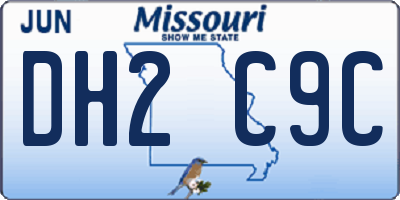 MO license plate DH2C9C
