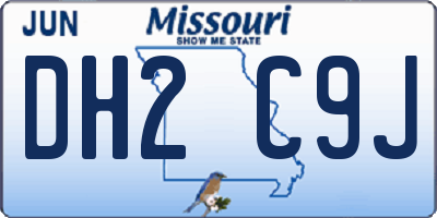 MO license plate DH2C9J