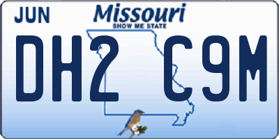 MO license plate DH2C9M