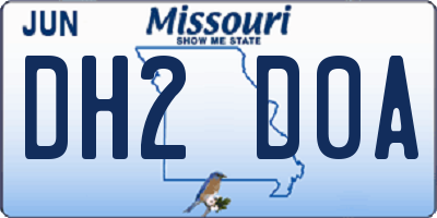 MO license plate DH2D0A